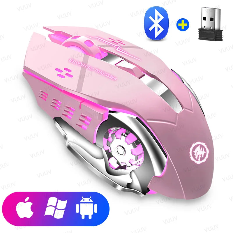 Mouse gamer Bluetooth/USB recarregável c/ retroiluminação