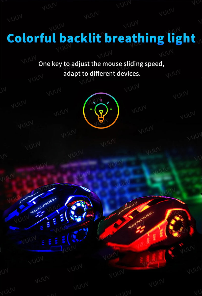 Mouse gamer Bluetooth/USB recarregável c/ retroiluminação