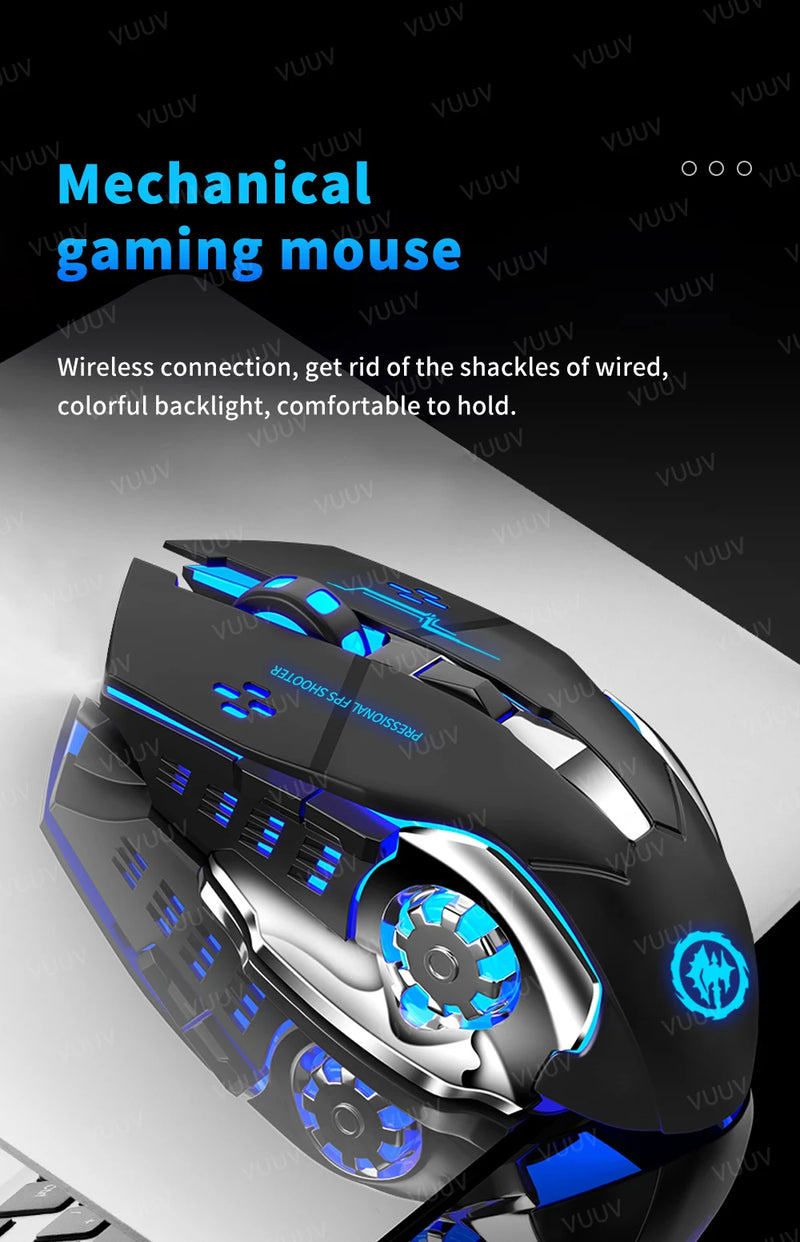 Mouse gamer Bluetooth/USB recarregável c/ retroiluminação