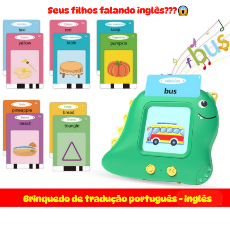 Brinquedo infantil cartão traduz Português para Inglês